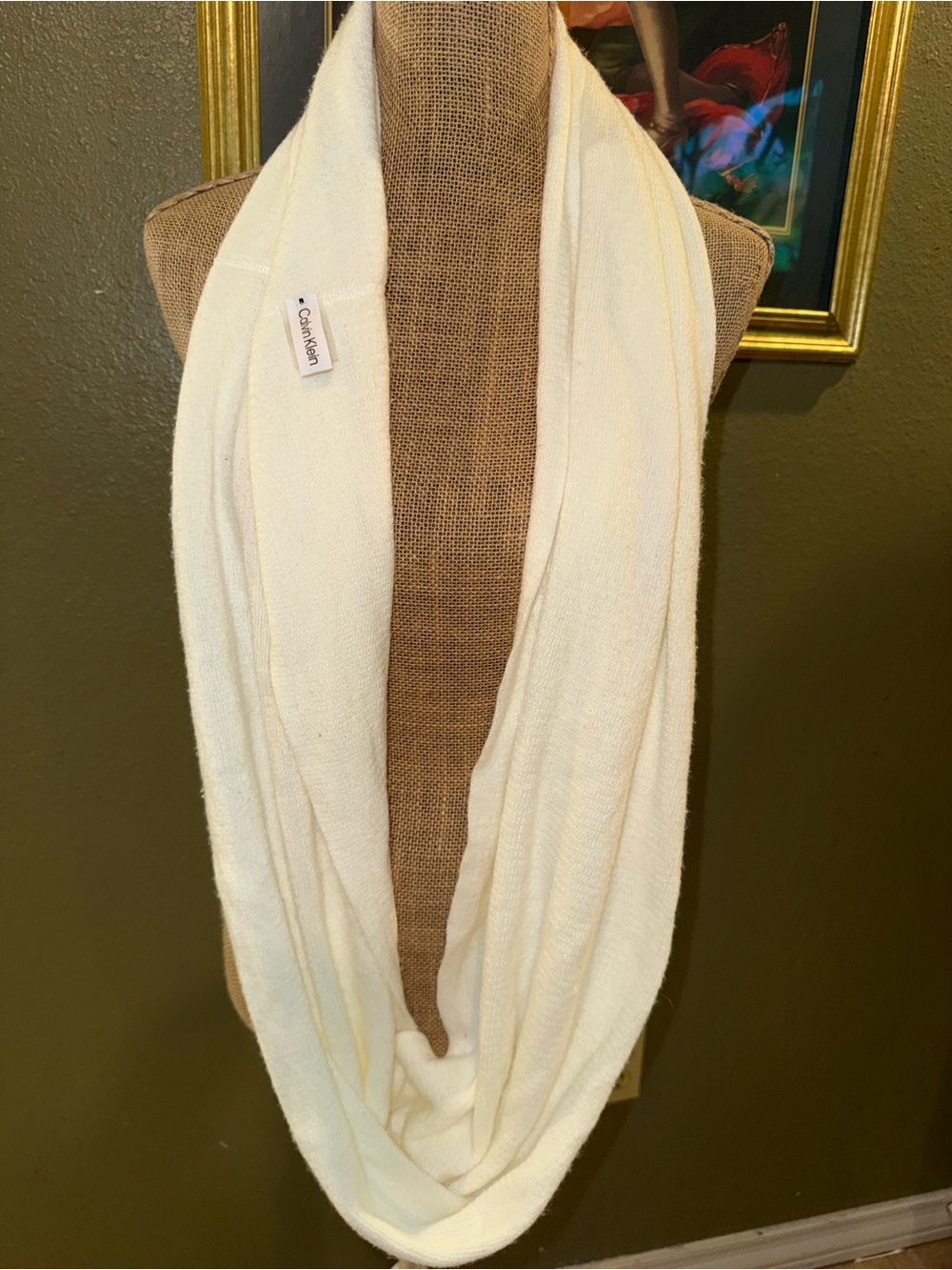 Calvin Klein Cream Infinity Scarf